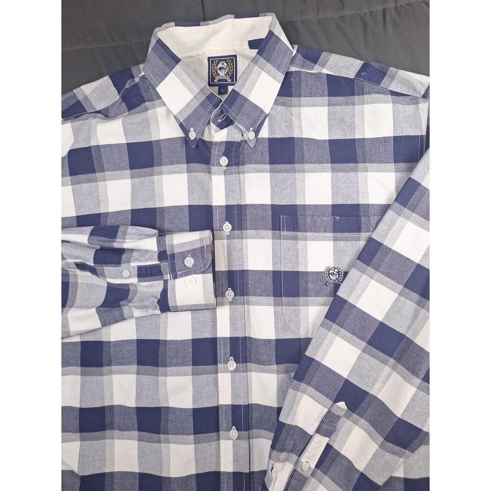 Cinch Button Down Mens Large Blue White Checked Long Sleeve Rodeo Cowboy Chore